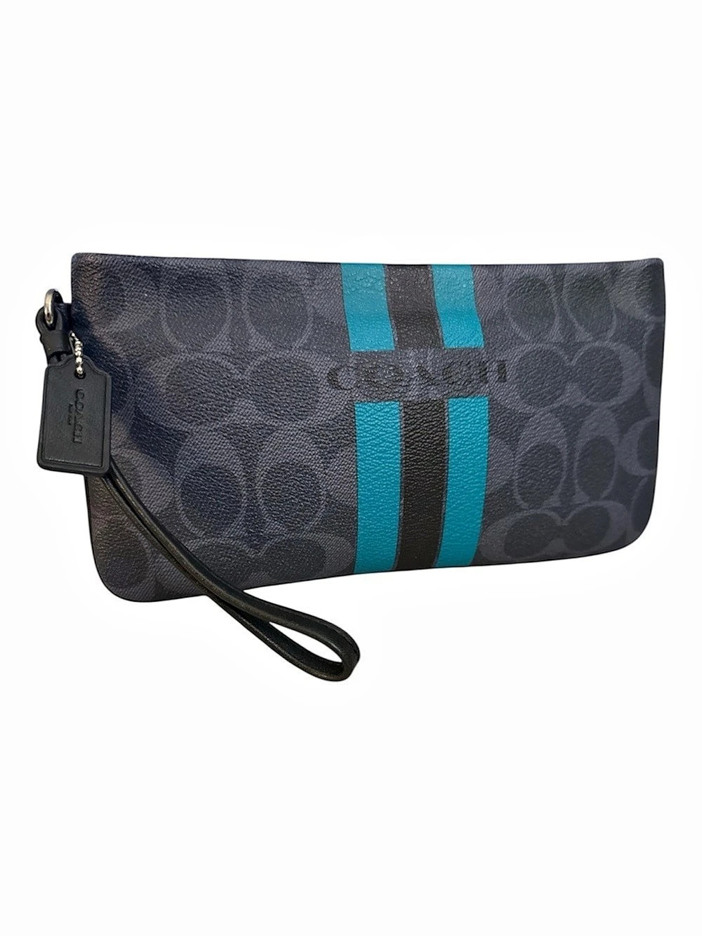 Coach Varsity Stripe Signature Large Wallet Wristlet Clutch - NWOT